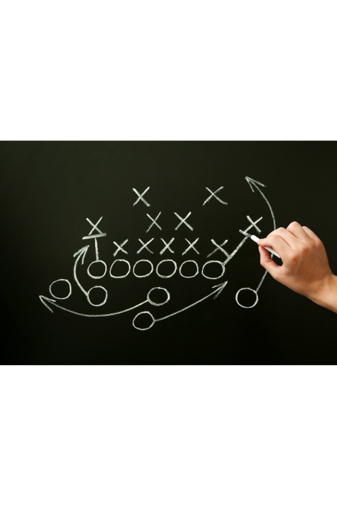 Explains the strategy for football and signifies the strategy needed in business exit planning.
