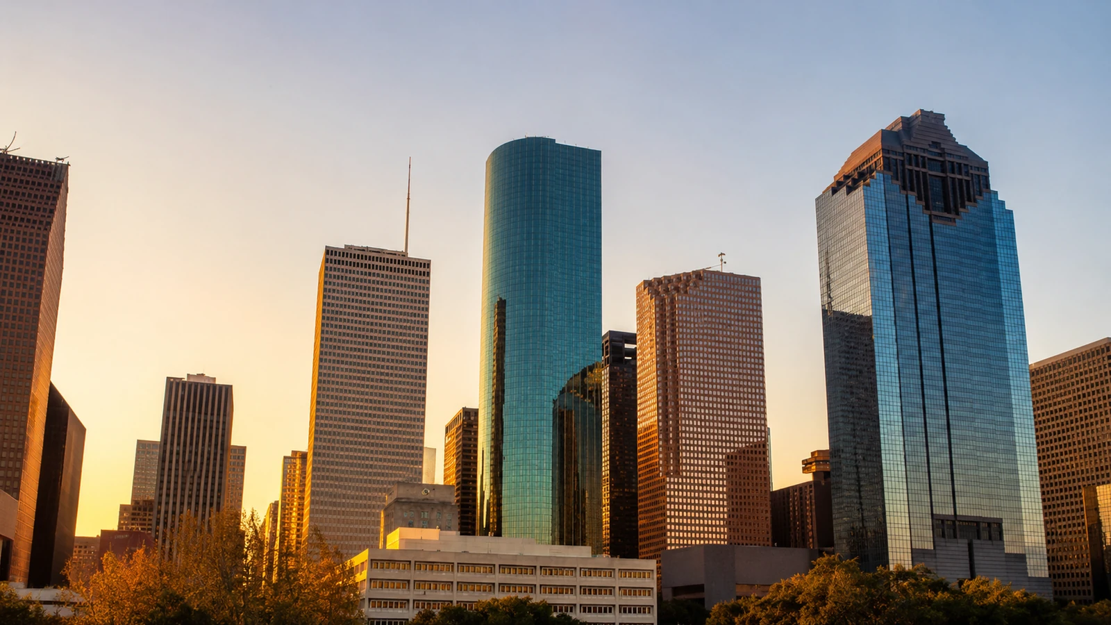 Downtown Houston, Texas (a major financial center)