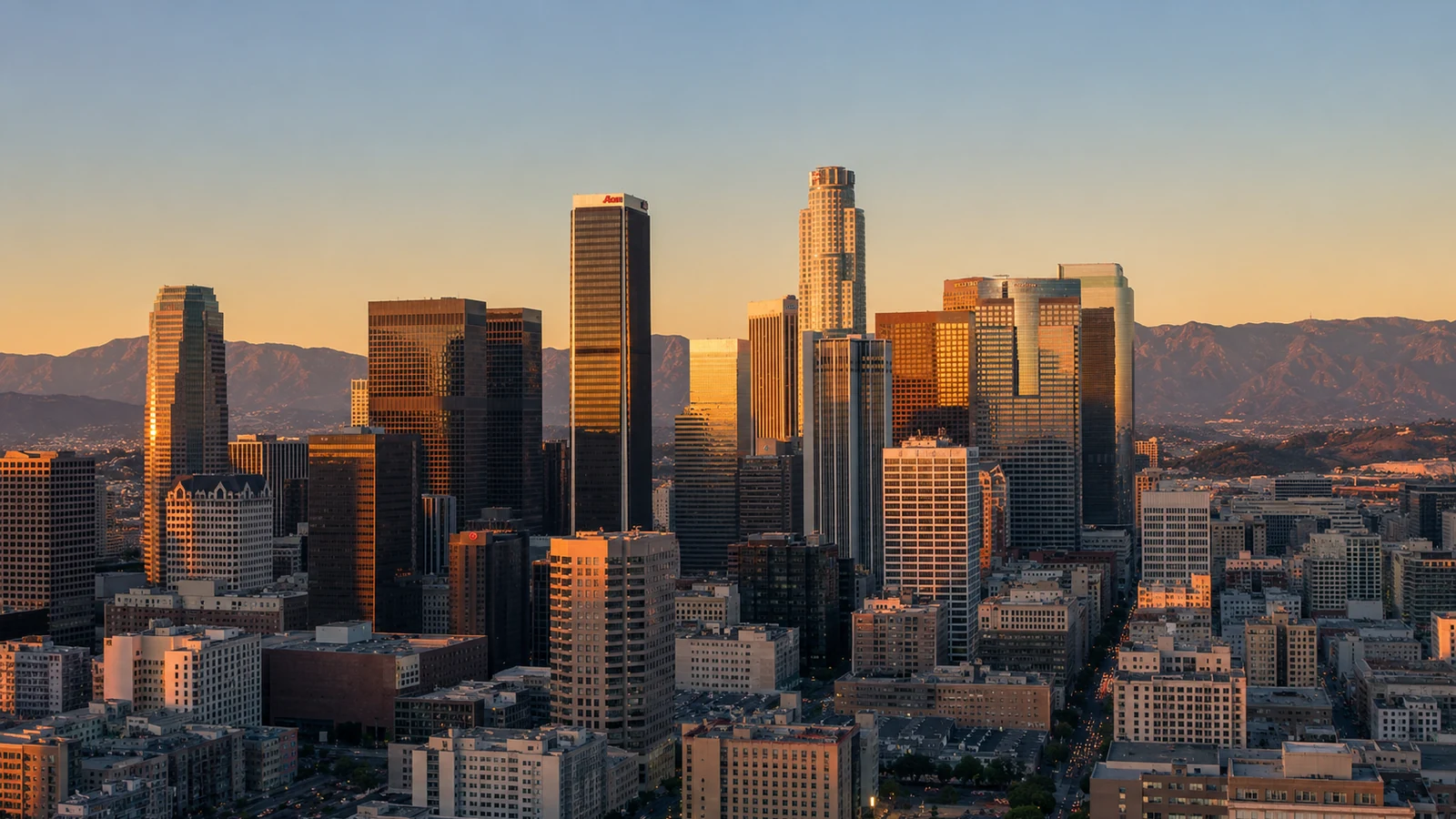 Downtown Los Angeles, California (a major financial center)